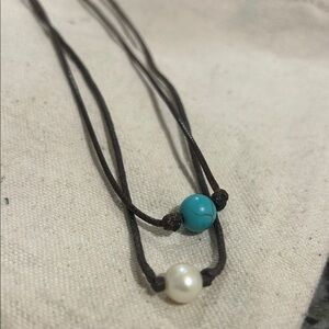 Turquoise and Pearl Necklace